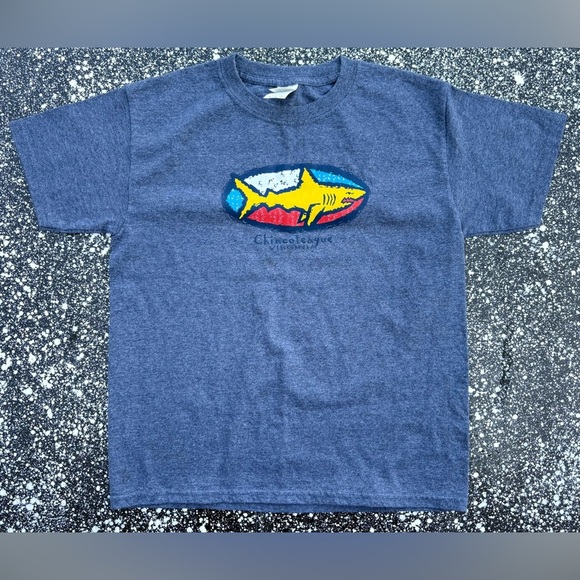 Chincoteague Island Virginia Shark Beach Summer Vacation T-Shirt NWOT Youth Md - Picture 1 of 3